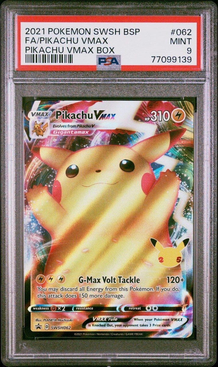 PSA 9 MINT Pikachu VMAX SWSH062 Black Star Promos FA Celebrations