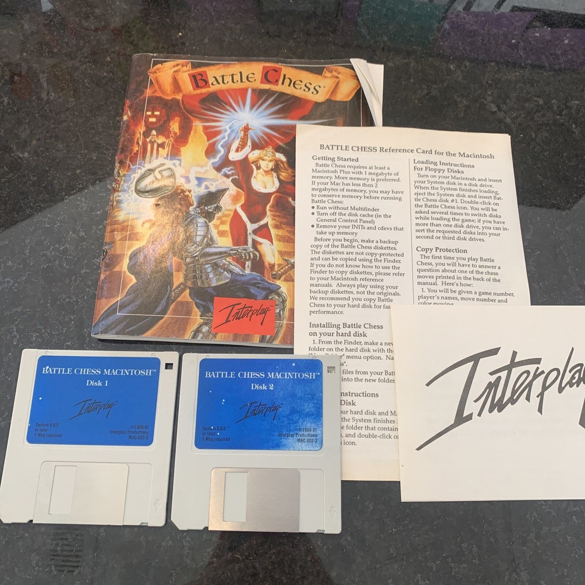 Vintage Mac Game: Battle Chess for Macintosh Manual & 2 Diskettes