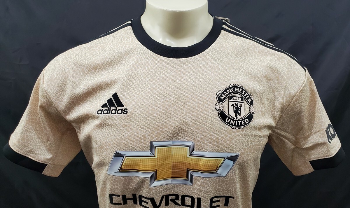 Adidas Manchester United 19/20 Away Jersey, Beige/Black, Size M | eBay