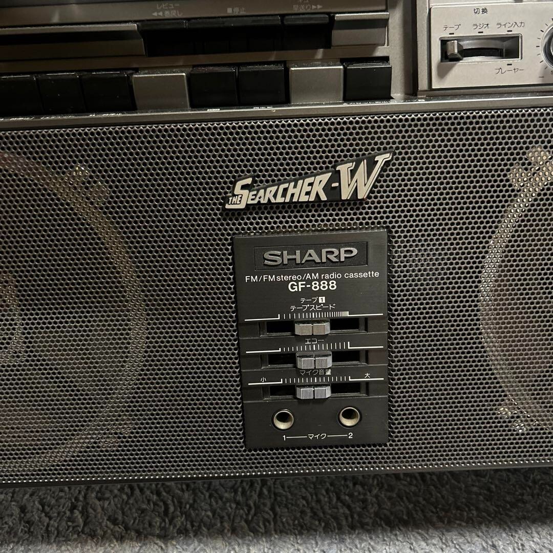 SHARP GF-888 THE SEARCHER-W Vintage Boombox Dual Cassette Wide FM