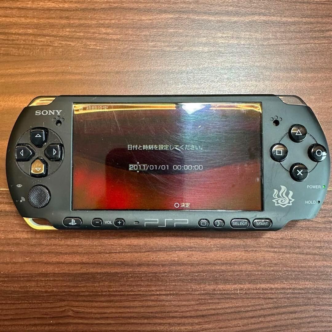 Sony PSP 3000 Monster Hunter Portable 3rd Matte Black & Gold