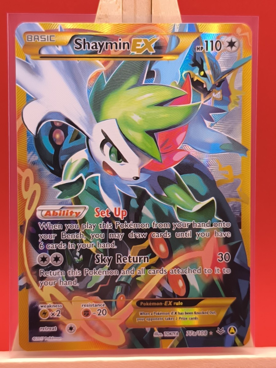 Shaymin EX Full Art Gold Secret Rare Promo 77a/108 Roaring Skies