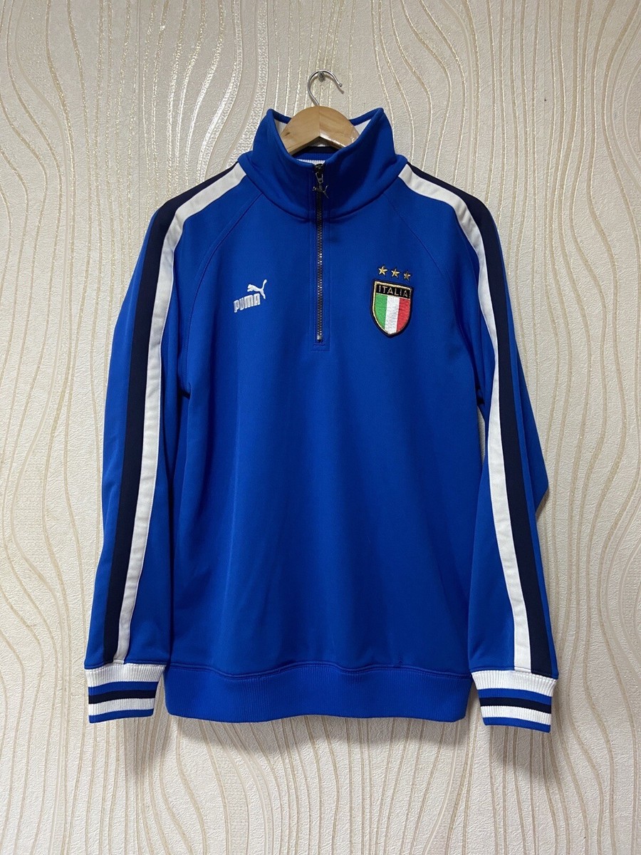 ITALY 2000s FOOTBALL SOCCER SWEATSHIRT PUMA sz S MEN VINTAGE 1/4