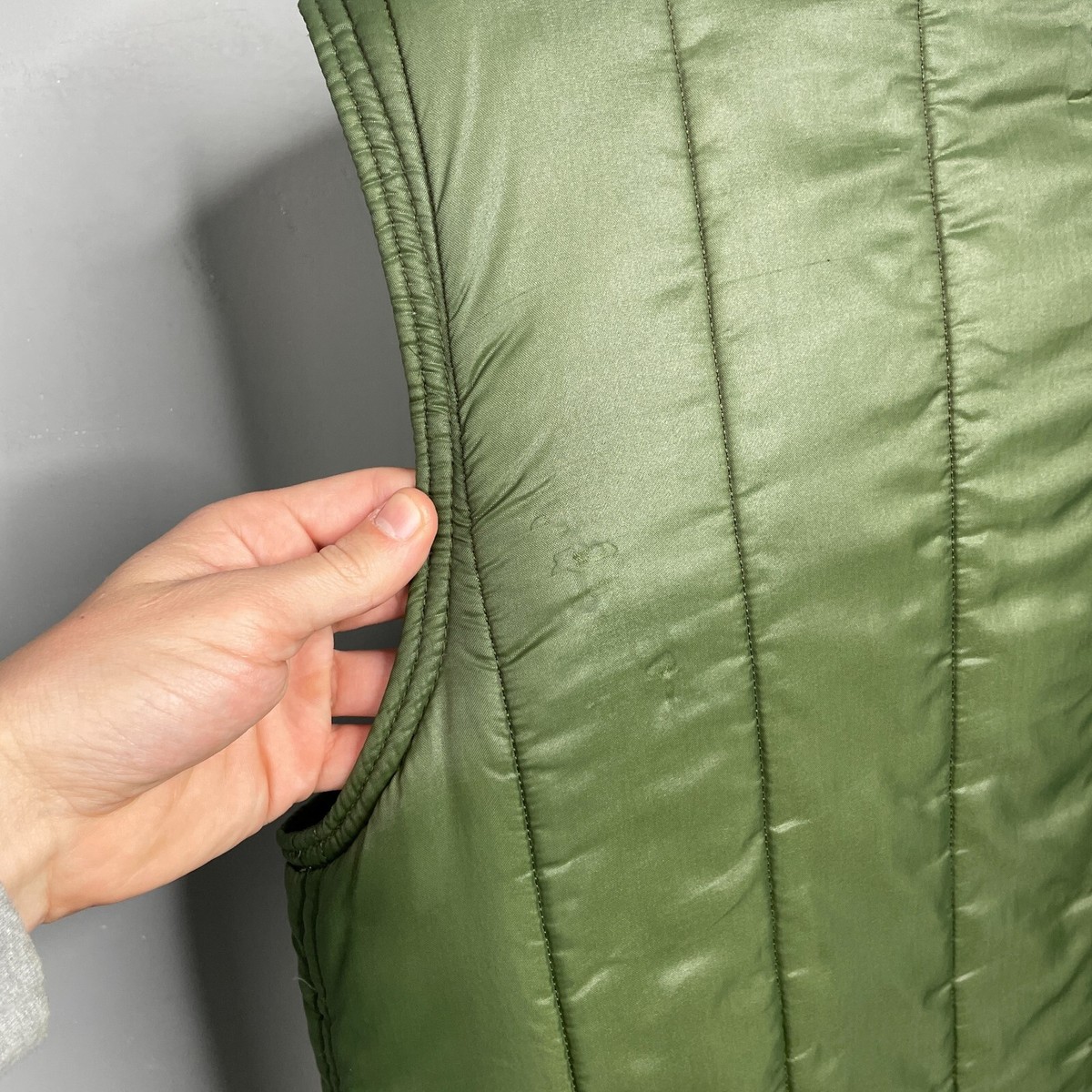 Barbour Vintage 80s Men's Green Nylon Gilet Vest – Size XL – Made