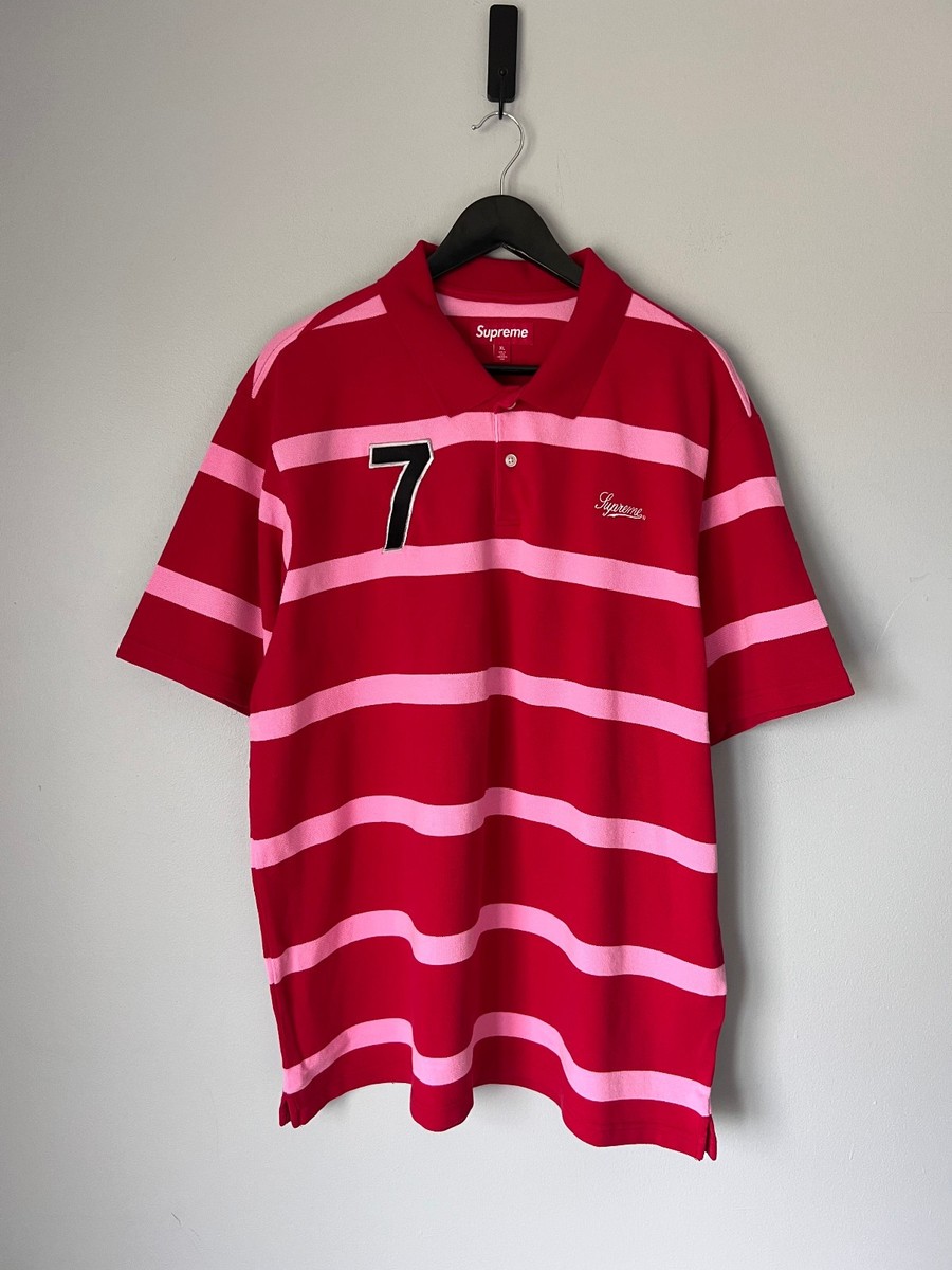 Supreme Cursive Polo - Size XL - Red Stripe - NEW | eBay