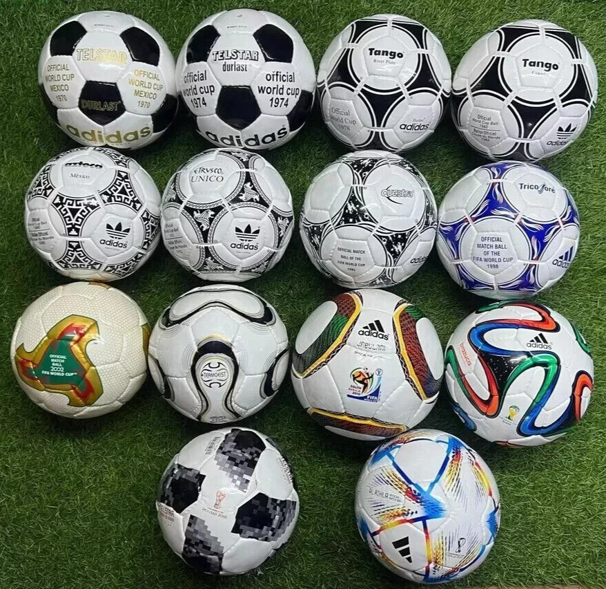 ADIDAS HISTORICAL MINI BALL SET OF 14-pcs FIFA WORLD CUP 1970 TO