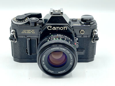 Black Canon AE-1 AE1 + 50mm Lens Manual Focus Kit - Rare Beauty