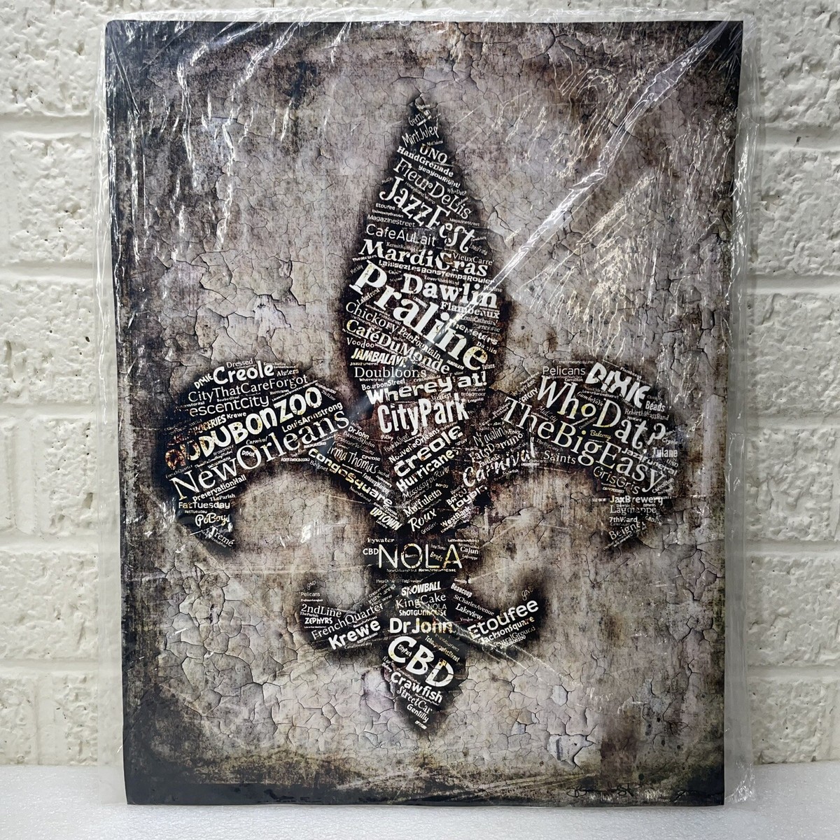 New Orleans Word Cloud Fleur De Lis Aged Parchment 11