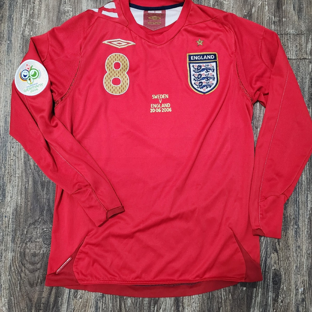 2006 Umbro England Away Long Sleeve Soccer Jersey Frank Lampard