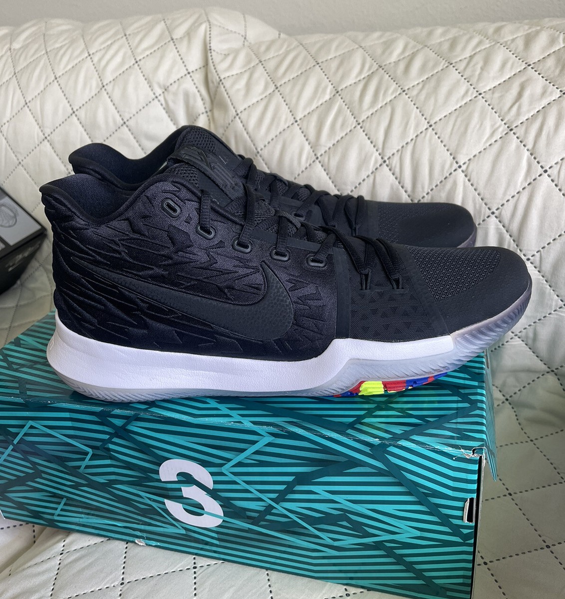 Nike Kyrie 3 'Black Multi-Color' Black Ice SKU 852395-009 US Men's