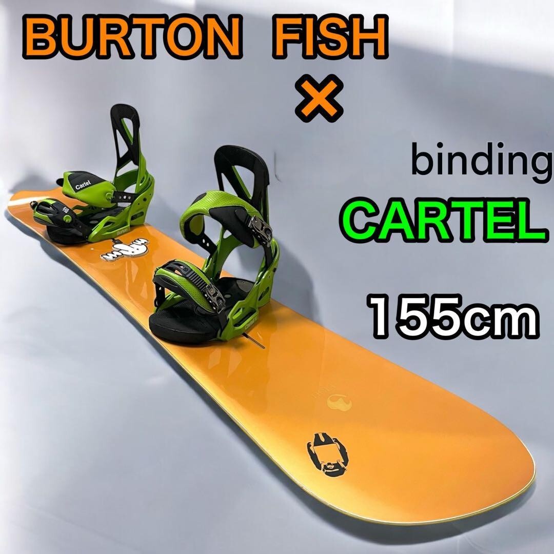 Burton FISH 155cm with CARTEL L-size Bindings | eBay