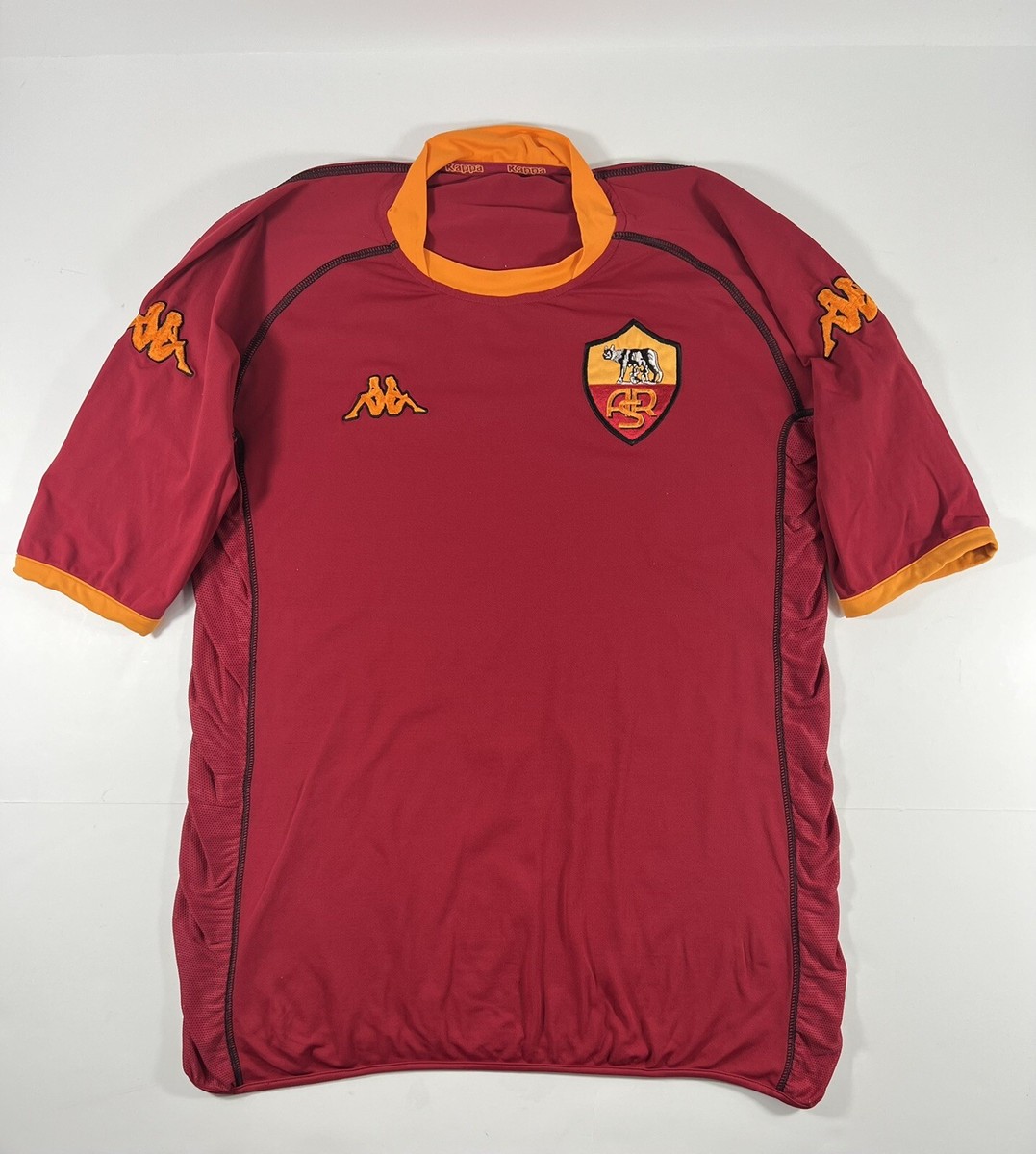 Rare Kappa AS Roma Season 2002-2003 Home Short Sleeve Shirt Size