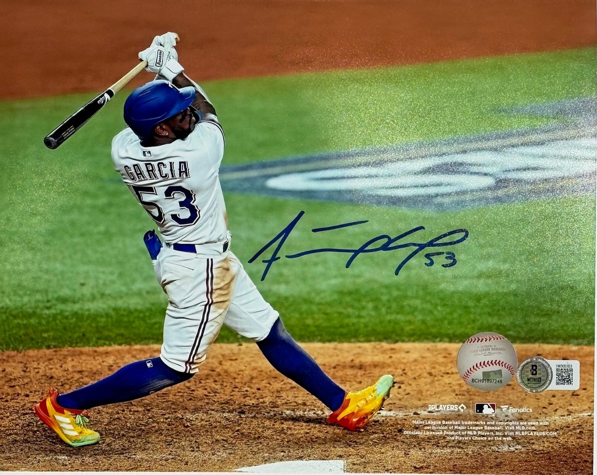 Adolis Garcia Rangers Signed 2023 World Series Champions 8x10