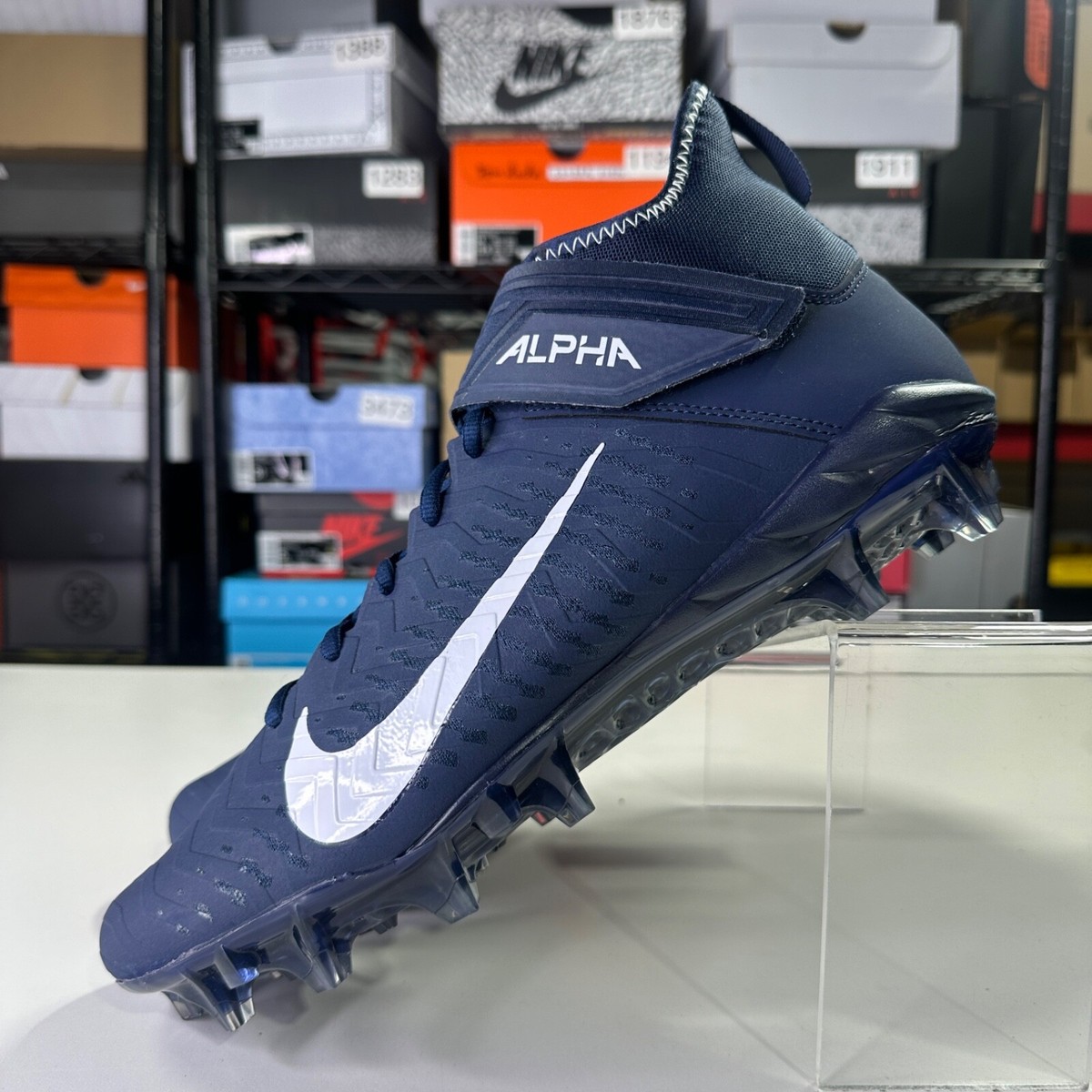 Nike Alpha Menace Pro 2 Football Lineman Cleat College Navy Elite