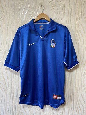 ITALY 1997 1998 HOME FOOTBALL SHIRT SOCCER JERSEY NIKE sz L MEN