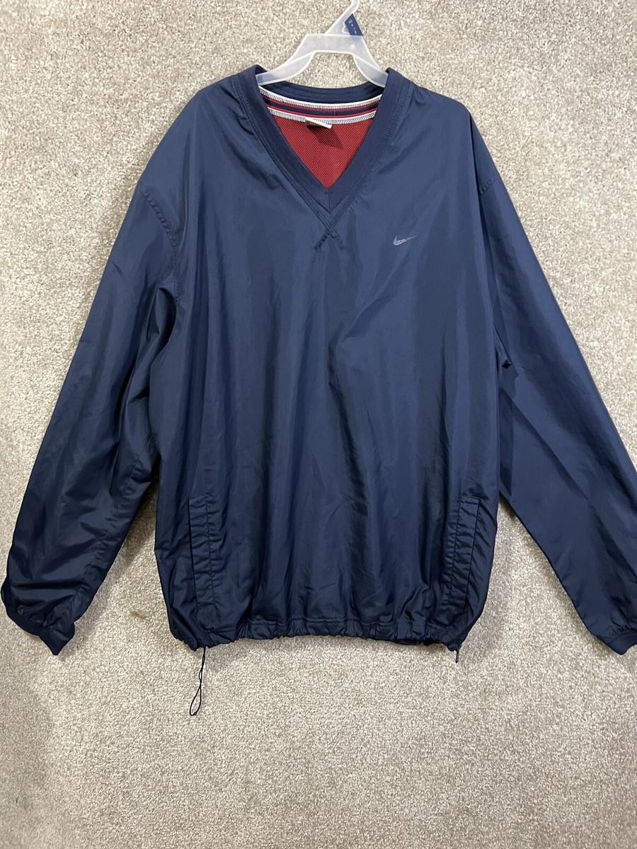 Vintage Nike Golf Jacket Mens XL Blue Pullover Windbreaker Crew