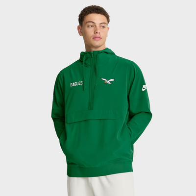 Nike Philadelphia Eagles Sideline Anorak Half-Zip Hoodie Rain