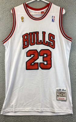 Michael Jordan #23 Jersey XL Chicago Bulls Throwback NBA White Red