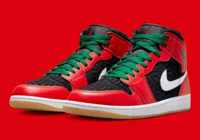 Nike Air Jordan 1 Mid SE 'Christmas' Black Red White DQ8417-006 GS