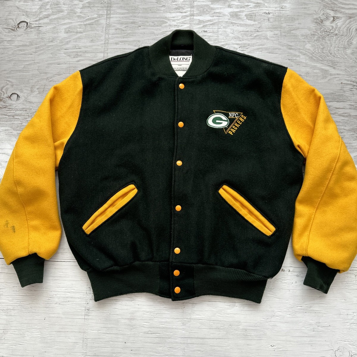 Vintage 90s NFL DeLong Green Bay Packers Varsity Style Football