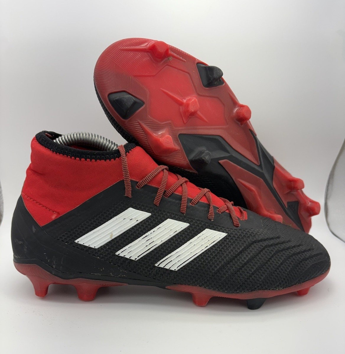Adidas Predator Mens Soccer Cleats Boots Black/White/Red Size 6.5