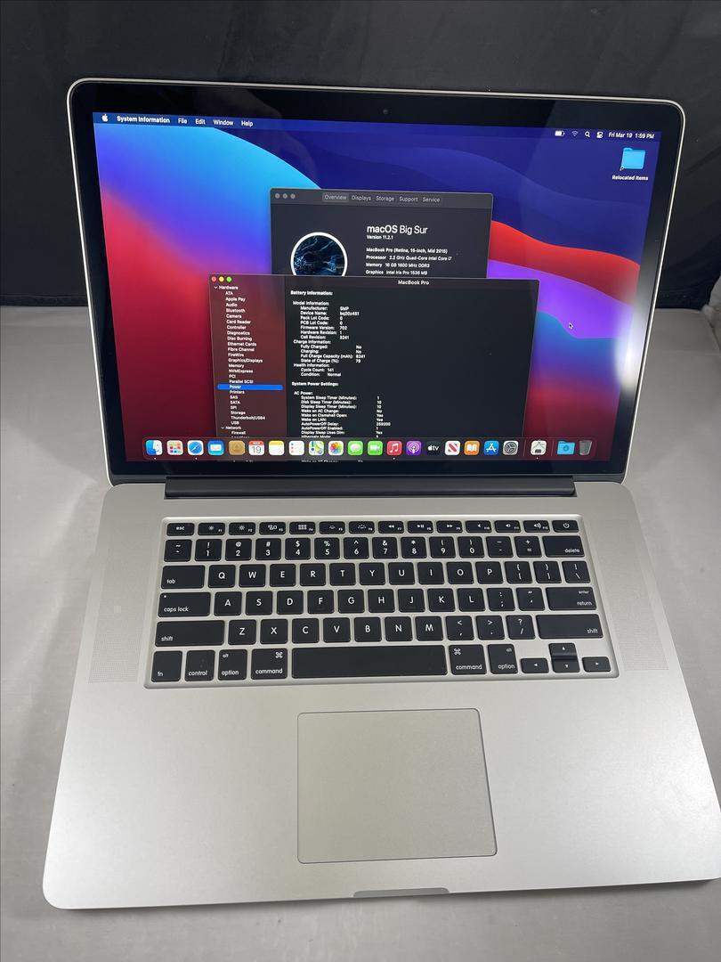 2015 Apple Macbook Pro 15 Inch RETINA Laptop | Quad Core i7 16GB