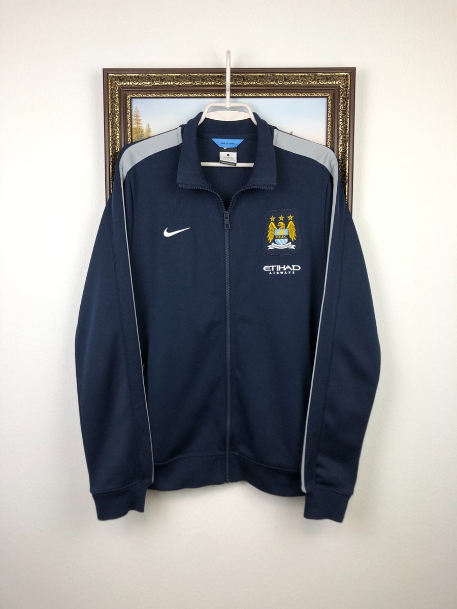 Vintage Nike Manchester City Football Jacket Soccer Track Top Mens