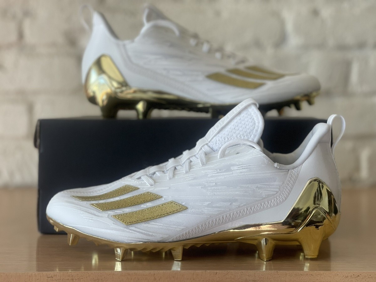 Adidas Adizero White Gold Metallic Football Cleats GX5122 Men Size