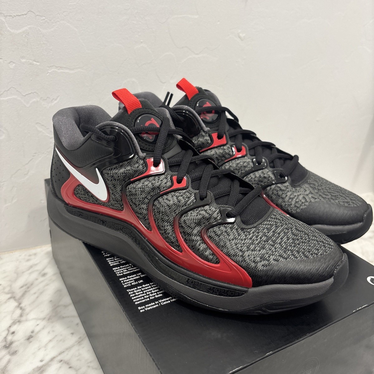 Men's Nike KD17 University Red Black Bred FJ9487-001 'Late Night