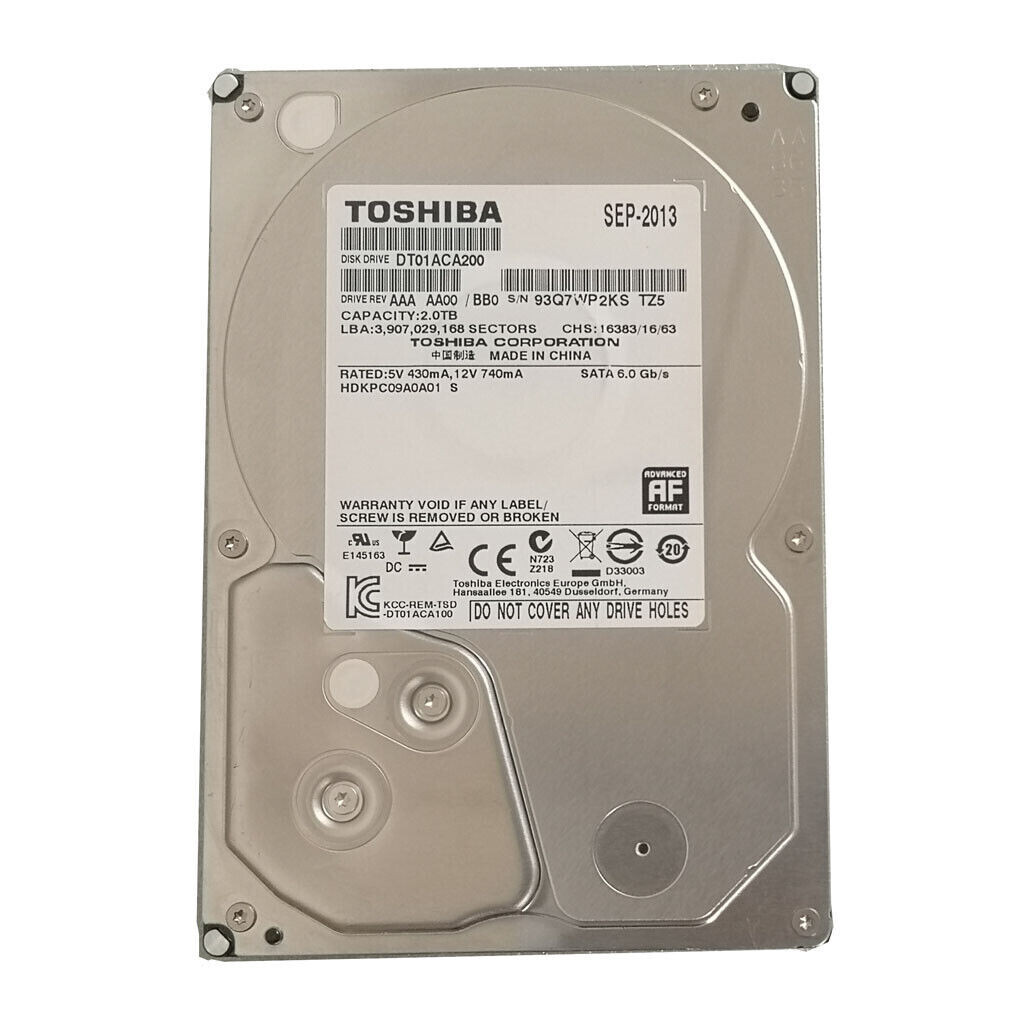Toshiba 2TB DT01ACA200 7200RPM 6Gb/s 64MB SATA3 3.5