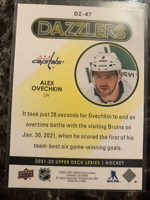 Alex Ovechkin 2021-22 Upper Deck Series 1 Hockey Dazzlers Dz-47 | eBay