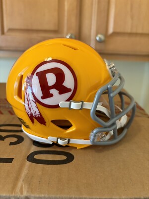 Washington Redskins Custom Mini Football Helmet Yellow Throwback