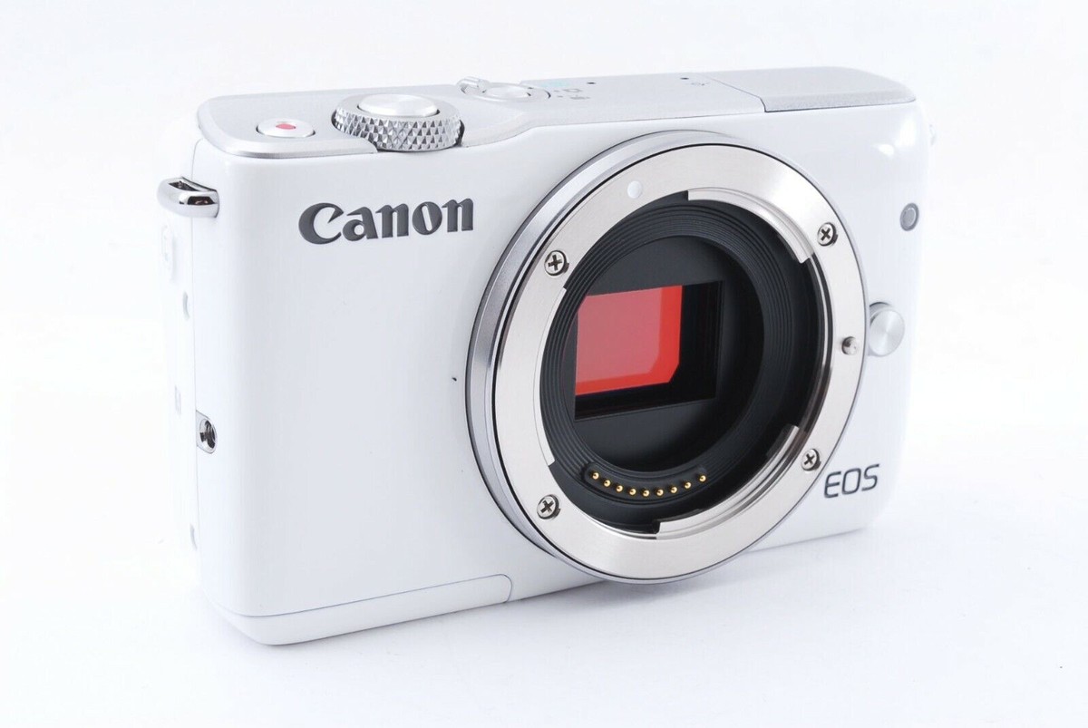 Canon EOS M10 18.0MP Mirrorless Digital Camera White Body Set Made