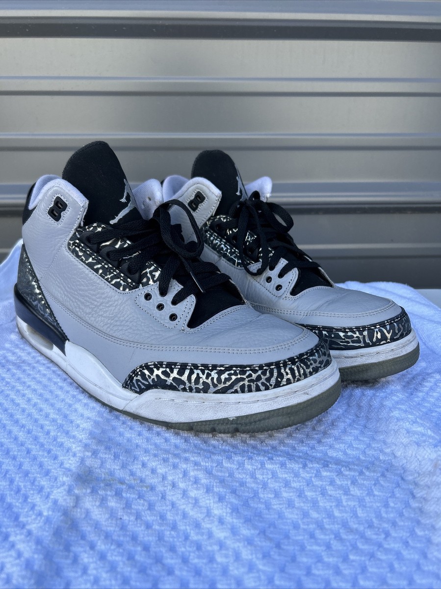 Size 13- Jordan 3 Retro Wolf Grey 2014 Black Cement Cool Grey