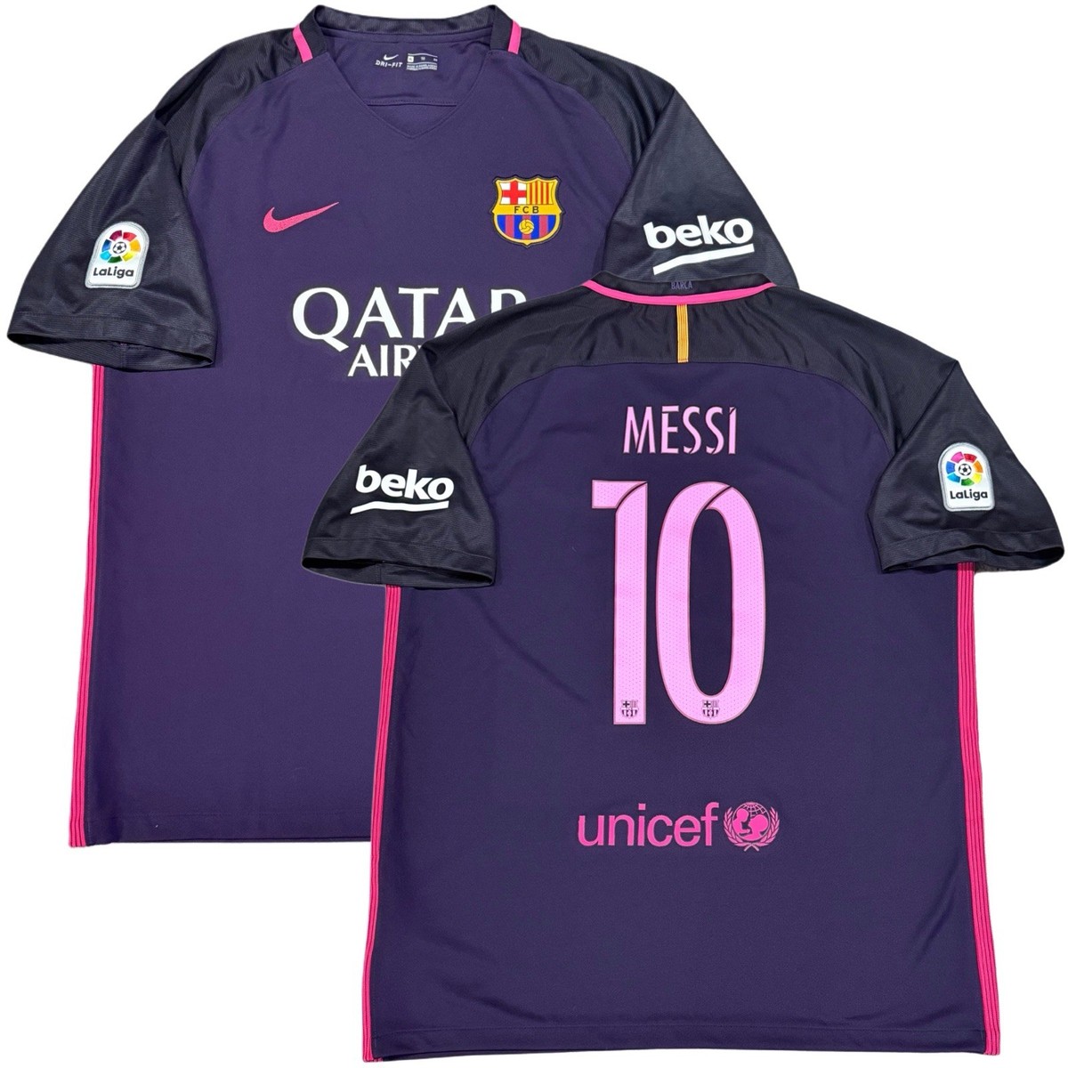 2016/17 Barcelona Away Jersey #10 Messi XL Nike Soccer La Liga Kit