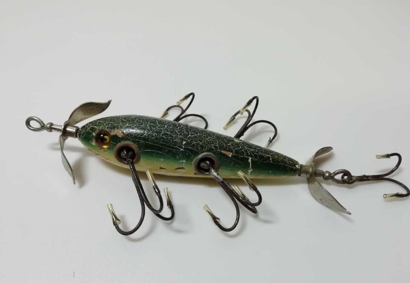 Rare Heddon Dowagiac 150 minnow 27g wood Old Lure Ship From Japan