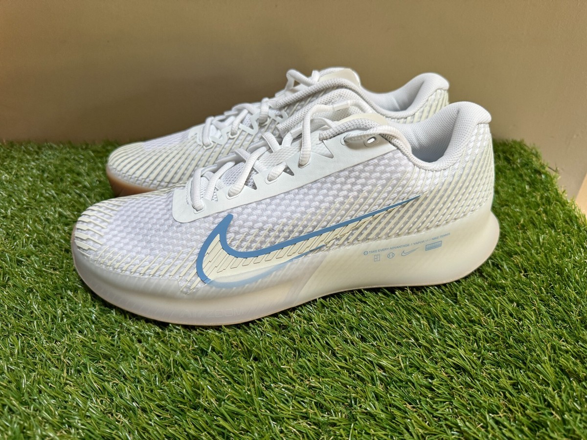 Nike Court Air Zoom Vapor 11 HC Tennis Shoes UNC White Blue Mens