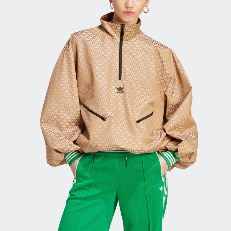 adidas Adicolor 70S Half-Zip Monogram Logo Printed Sports Jacket