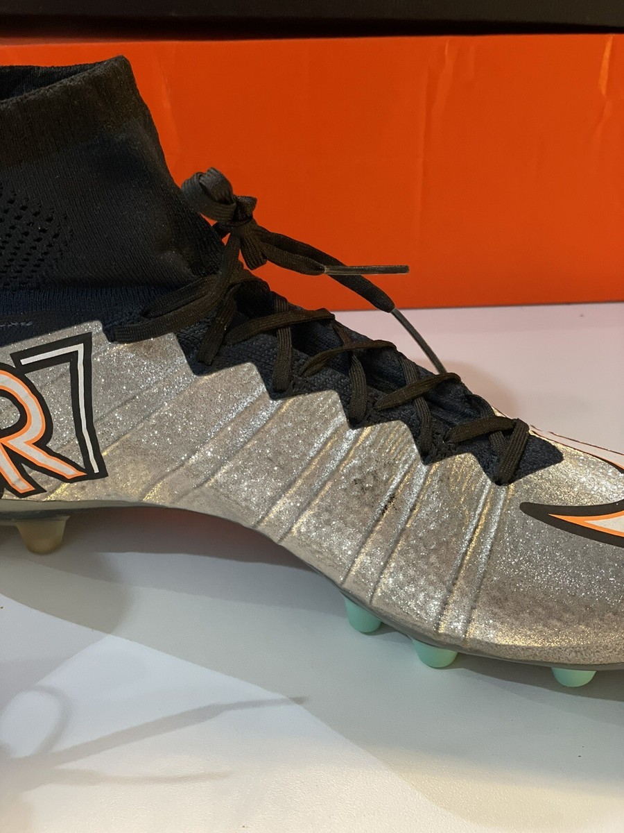 NIKE Mercurial Superfly IV 4 CR7 AG-R Silver Soccer Cleats