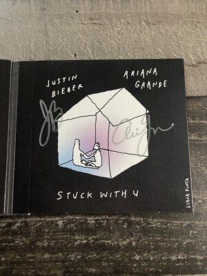 Justin Bieber Ariana Grande signed SWU Stuck With You Black Cd | eBay