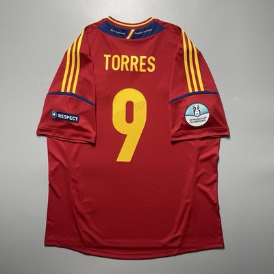 SPAIN ADIDAS 2012 EURO FOOTBALL SOCCER HOME JERSEY #9 TORRES SIZE