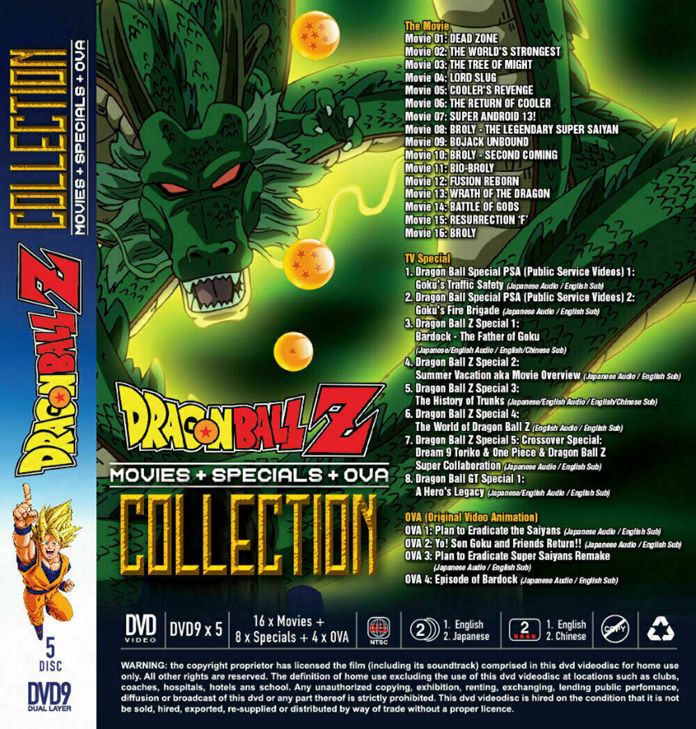 Dragon Ball Z Collection 16 Movies + 8 TV Specials + 4 OVA