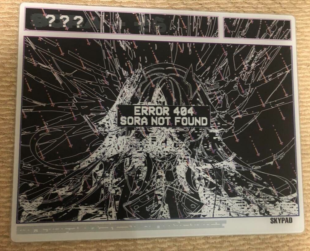 WALLHACK SKYPAD 3.0 ERROR 404 SORA NOT FOUND Glass Mouse Pad w