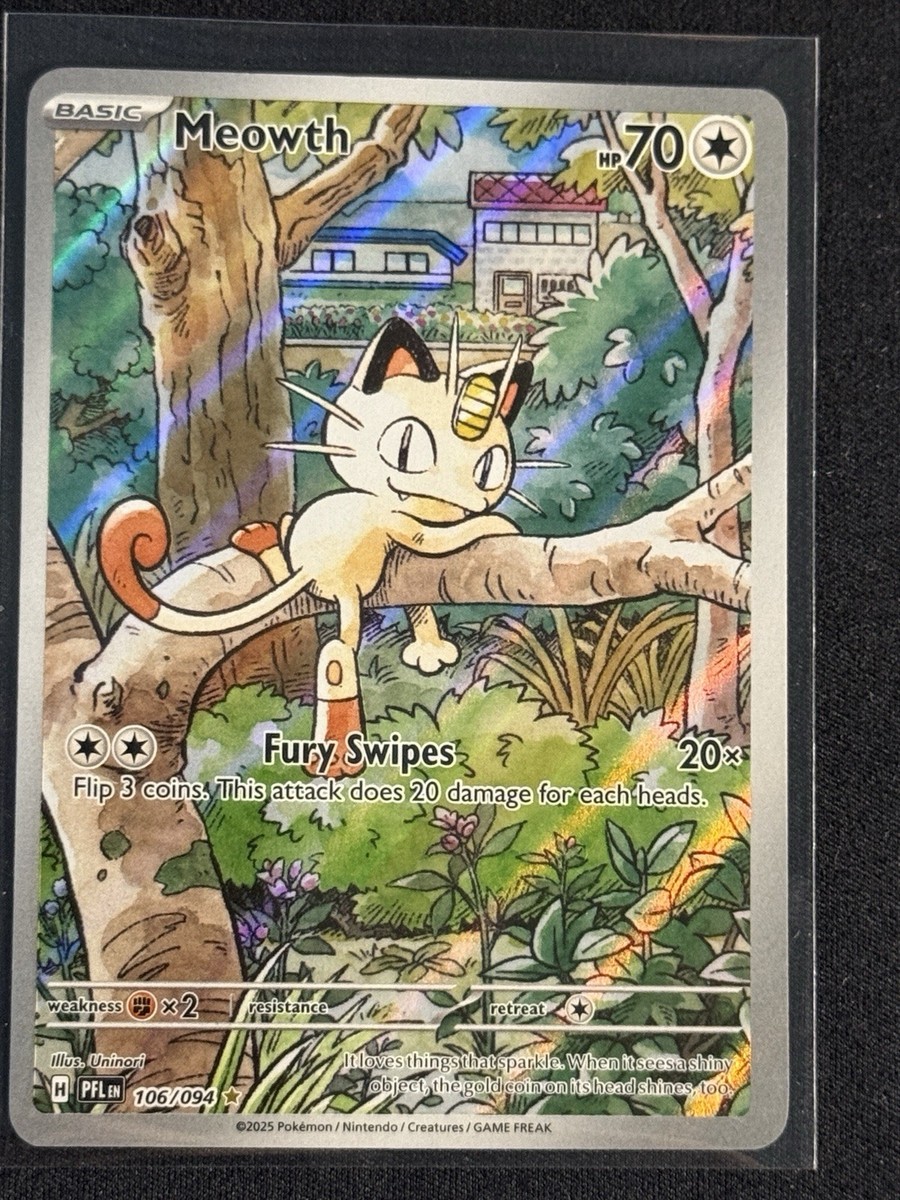Meowth 106/094 Pokemon TCG Phantasmal Flames Illustration Rare | eBay