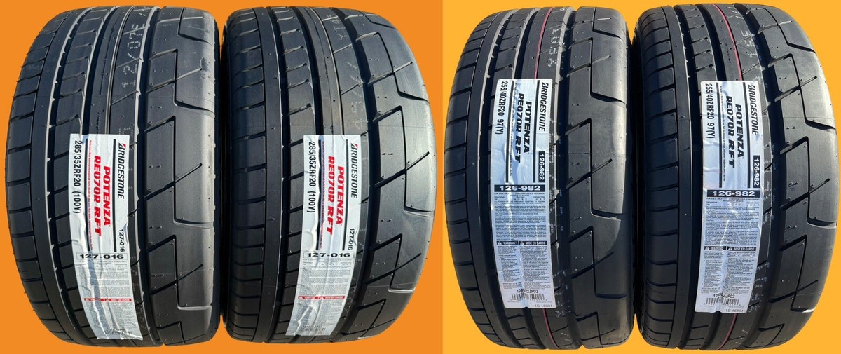 4X BRAND NEW Bridgestone RE070R RFT Nissan GTR Tires 2X 285/35ZR20