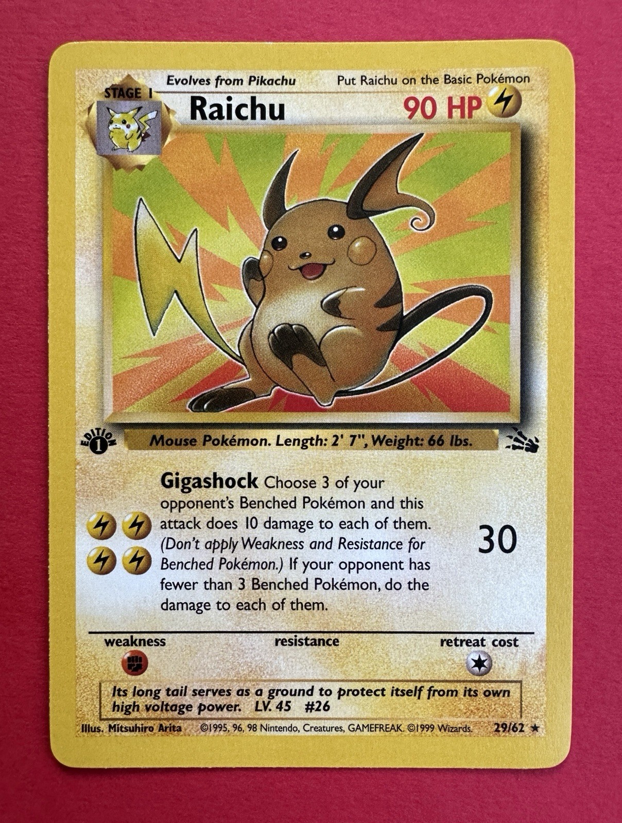 Raichu 1999 Fossil #29/62 1st Edition Price Guide - Sports Card