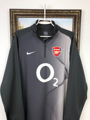 Vintage Nike Arsenal o2 Football Track Top Training Sweatshirt
