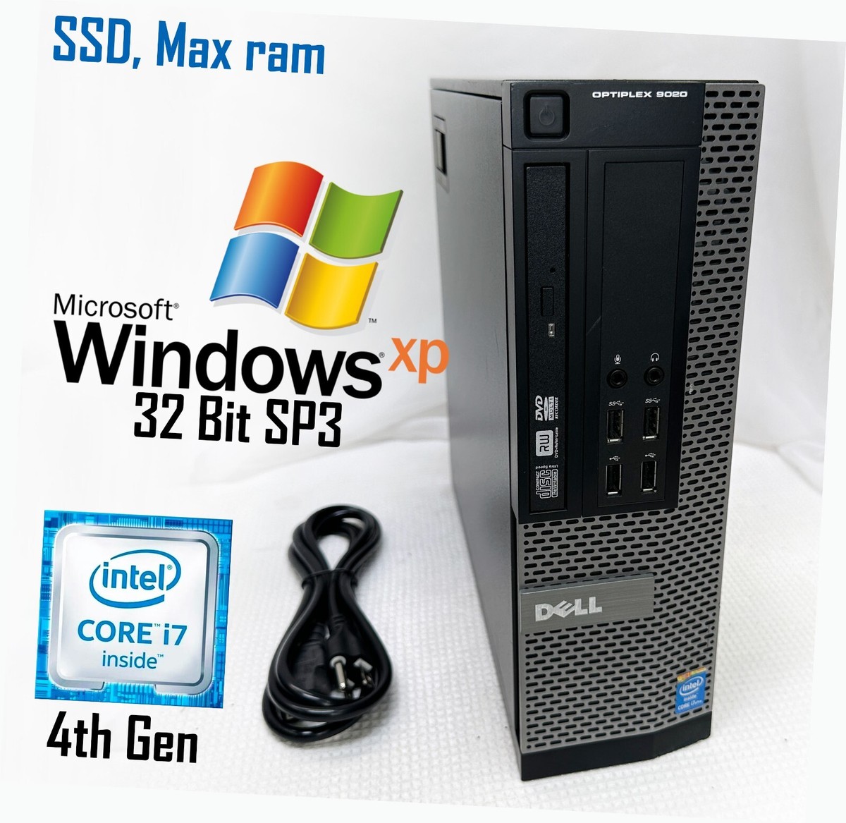 Dell OptiPlex 9020 WINDOWS XP PRO: i7-4770, MAX RAM, SSD- RETRO