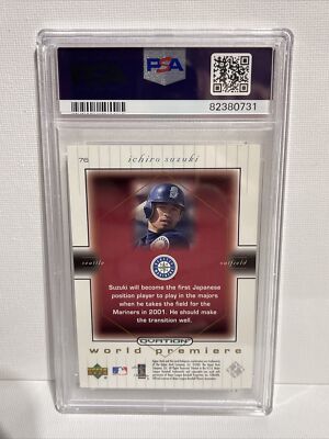 2001 Upper Deck Ovation Ichiro Suzuki SP RC 1092/2000 #76 Mariners