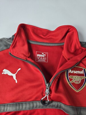 Puma Arsenal FC Mens 1/4 Zip Pullover Medium Fly Emirates Red Zip